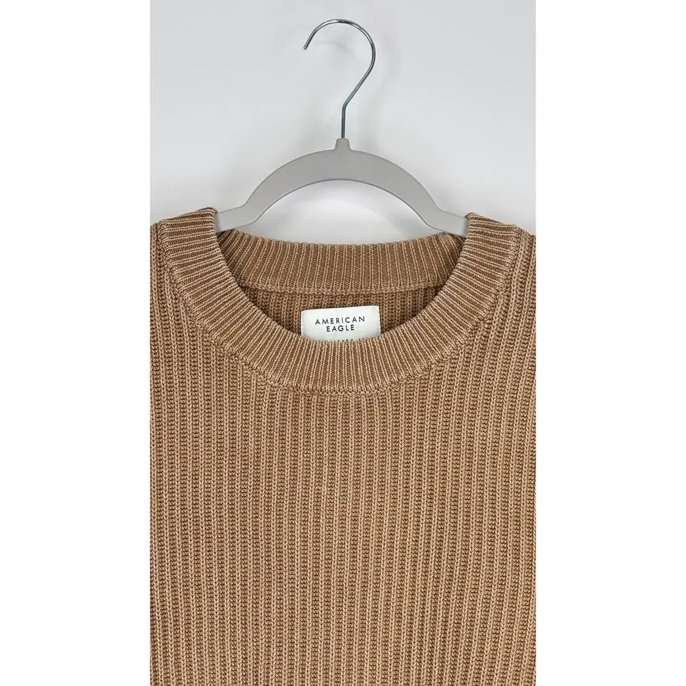 American Eagle Fisherman Crew Neck Sweater Brown Mens Size Large Tall New